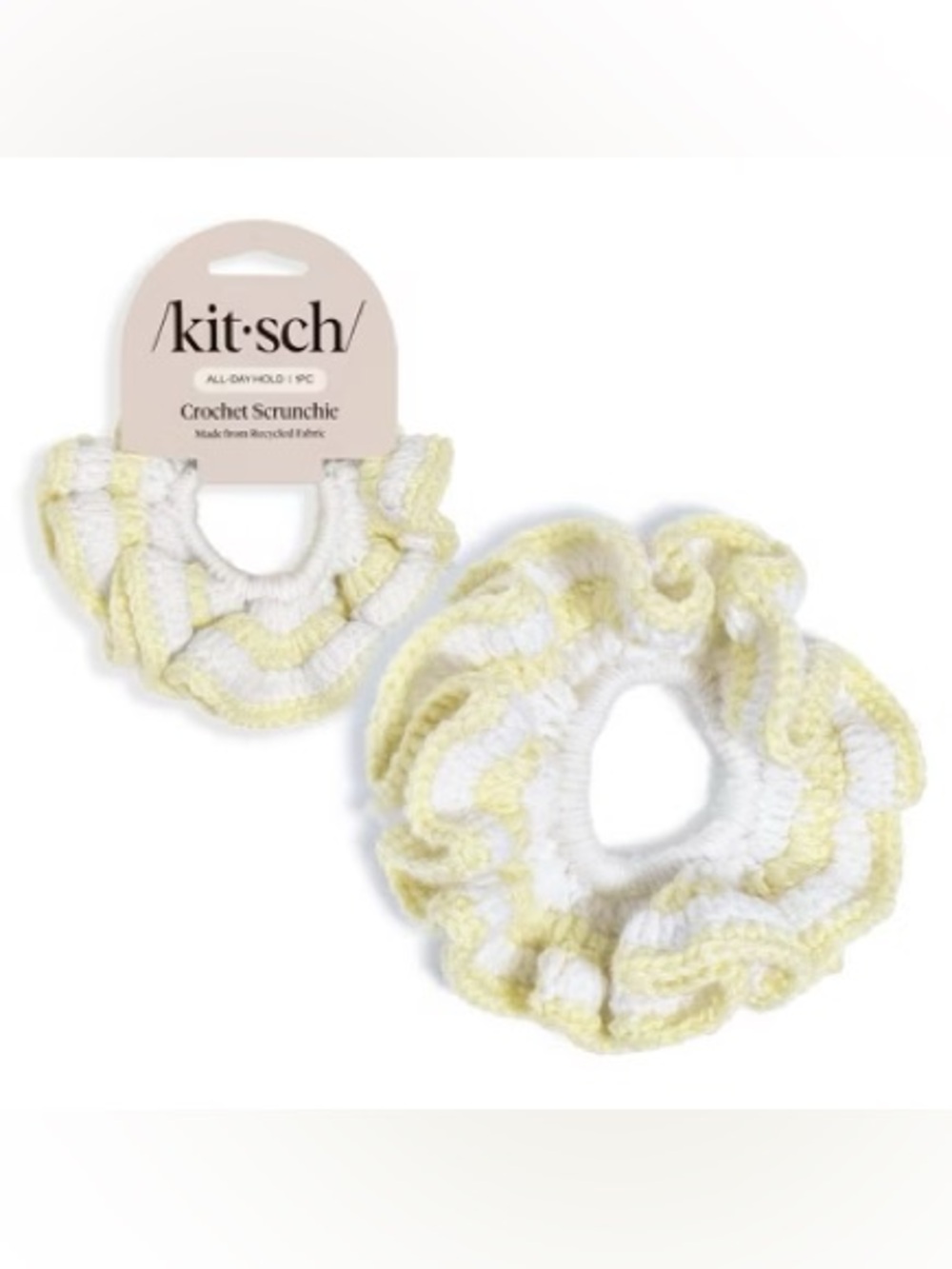 New Limited Edition Kitsch Crochet Scrunchie - Butter Yellow
